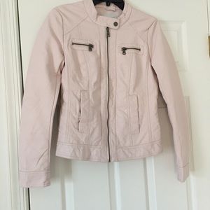 ONLY, Faux leather, light Pink Spring Jacket